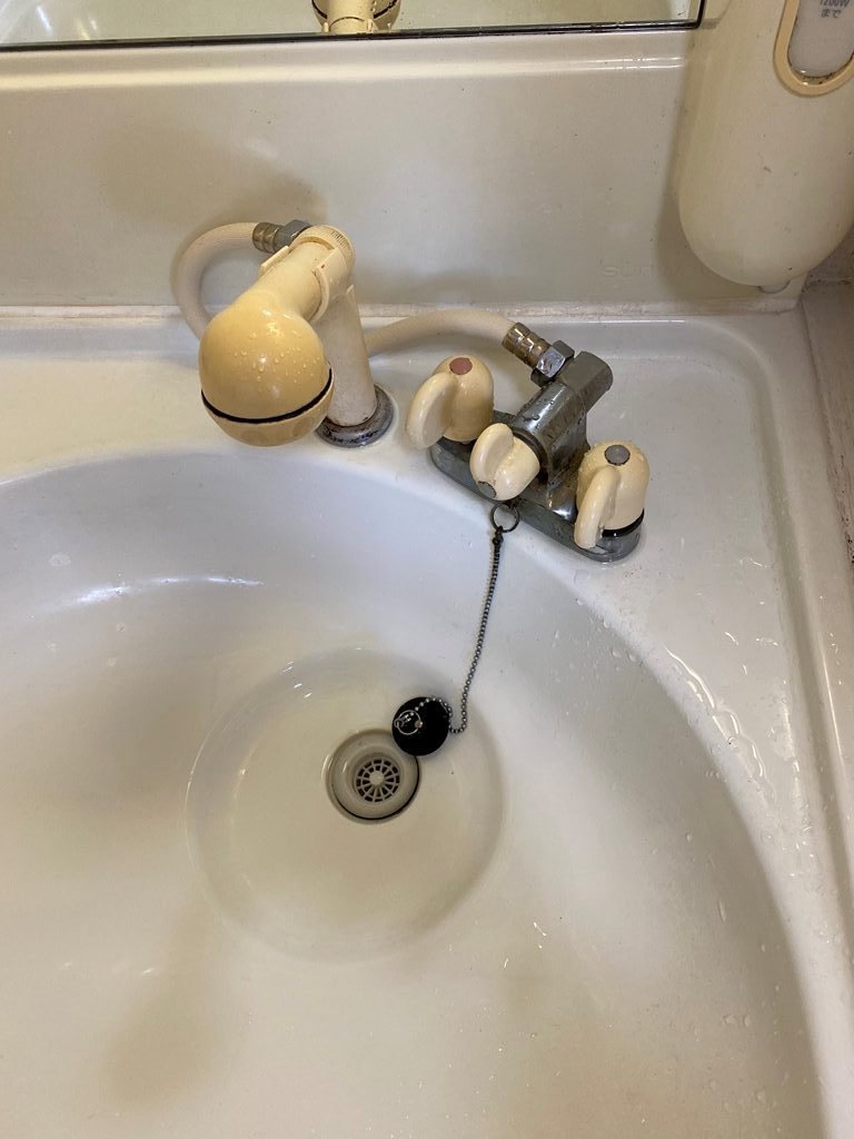 既設洗面台洗髪水栓
